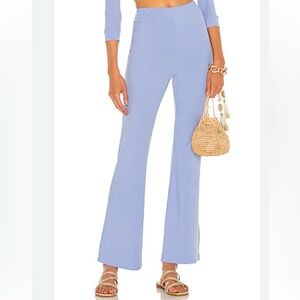 NWT We Wore What, Smocked Flare, Jersey Knit, Powder Blue, Pants size S